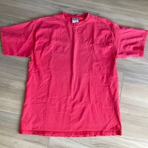 Vintage 90s Pluma Salmon Red Short Sleeve Heavyweight T Shirt Size Large USA‎